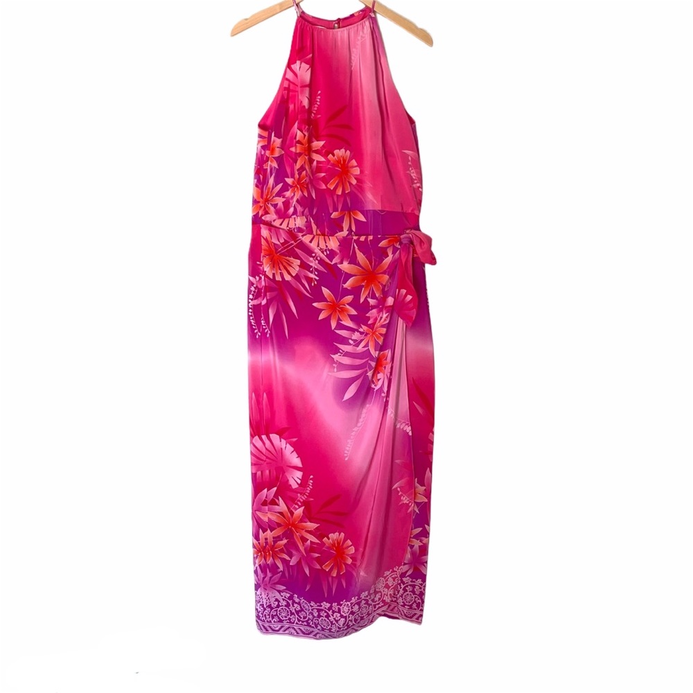 MAGGY LONDON Hawaiian Floral Dress Sz 10